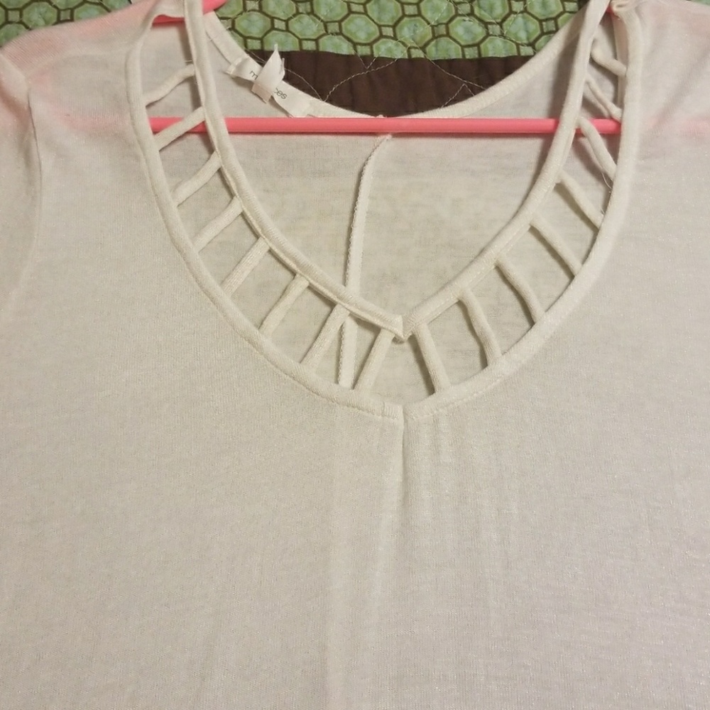 Cut out white 3 quarter length top